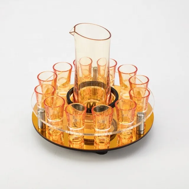 Plastic Rotate Shot Glass Drink Holder Serving Tray With Pitcher ...