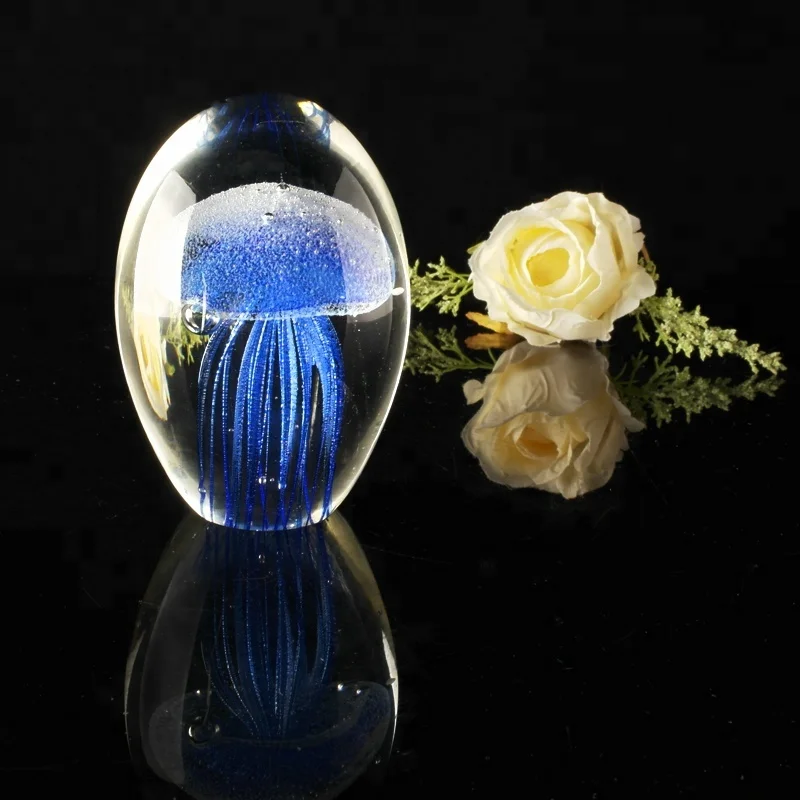 Colorful Decorative Crystal Jellyfish Light Jellyfish Paperweight For