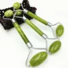 No Squeaking, High Quality White Insert Noise Free Jade Roller, Noise Less Matt Zinc Alloy Frame Jade Massage Roller Noiseless