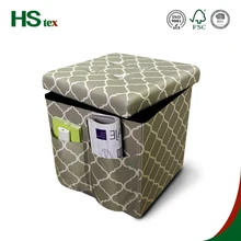 Twill printing beautiful home furniture modern ottoman folding storage footrest