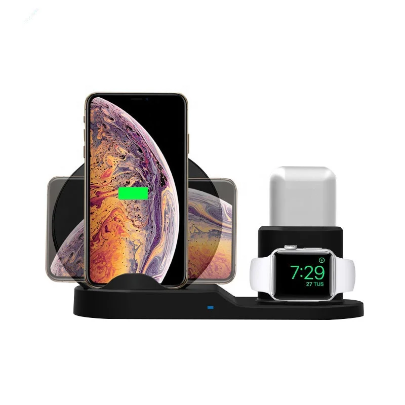 
SUNLINE 2019 Wireless Charger Stand Qi Wireless charger 10w 15w Fast Charging 3 in 1 Charging Station for phone 