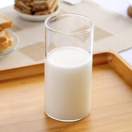 400ml straight sided clear borosilicate drinking glass cup round glass cup OEM logo welcome