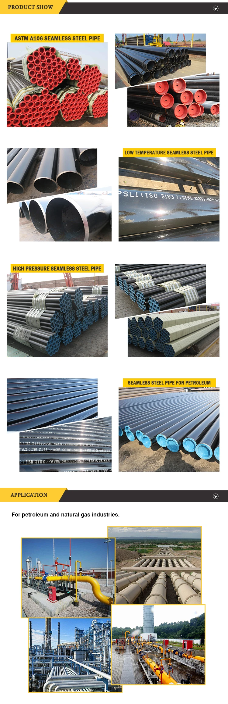 ASTM A53/A106/ API 5L Gr.B Seamless Steel Pipe