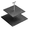 Square Two Tiers Slate Cake Stand