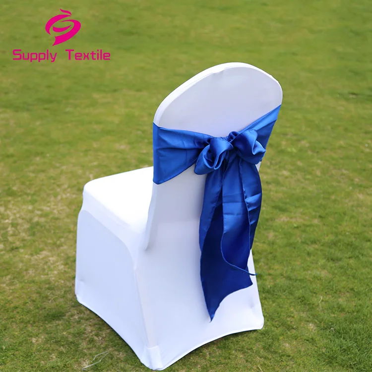 blue wedding chair sashes