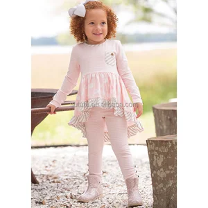Hot sale soft baby girl clothes pink 2 pieces sets bulk wholesale boutique kids clothing Hot sale soft baby girl clothes pink 2 pieces sets bulk wholesale boutique kids clothing