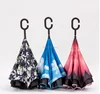 Hands Free C Hook double layer Inverted Umbrella, Custom Promotional Umbrella