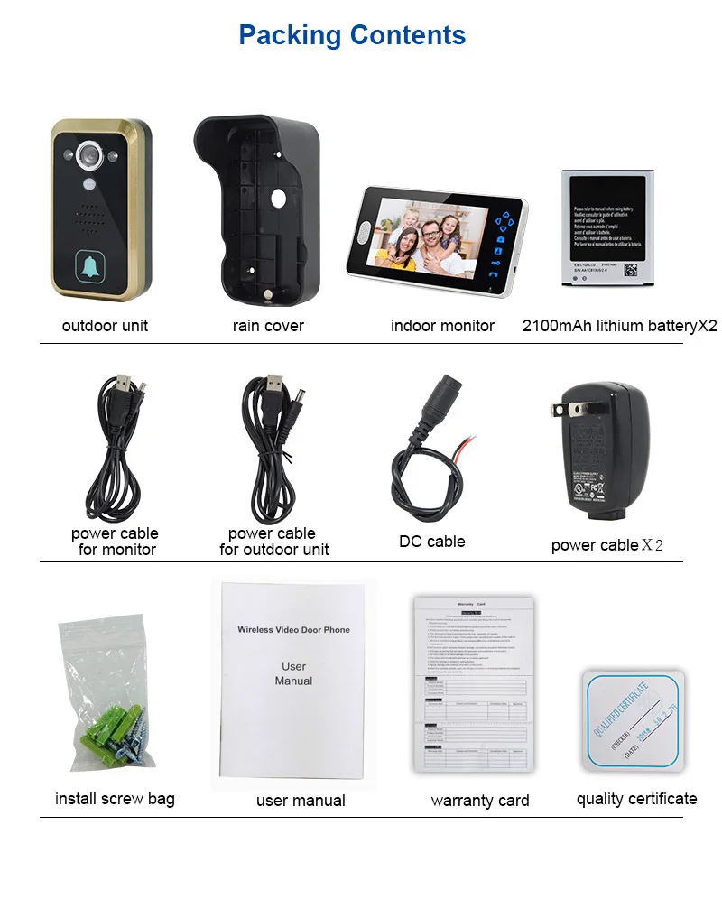 Oem Logo Front Door Surveillance Digital Camera Monitor Wireless