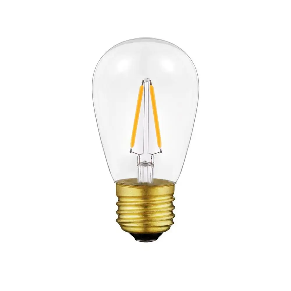 Warm White Glow Outdoor Patio String Lights 2W 2700K S14 LED Filament Bulb