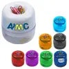 Promotional gift portable compact desktop office document file clip plastic drum shape built in magnet school supplies clip box