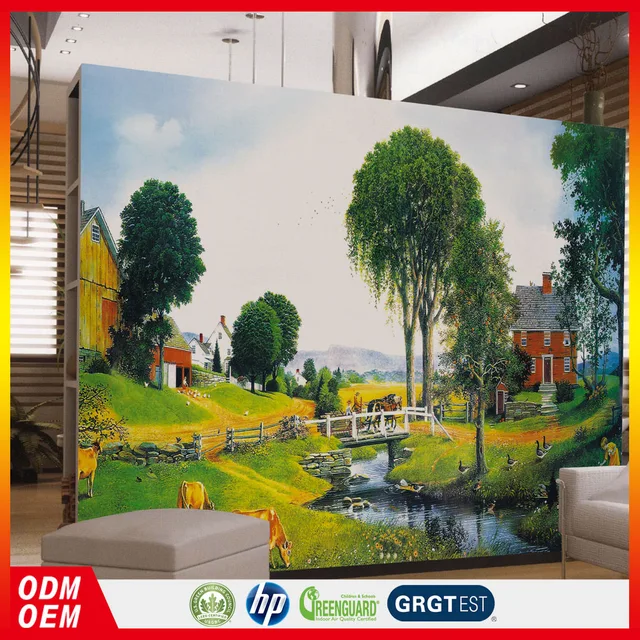 country style wall paper mural vinyl fabric paper wall coating custom