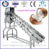 Automatic coconut half cutter and juice collection machine