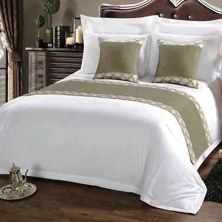 100 Polyester Star Hotel Luxury Decorative Hotel Bed Runner For Beds