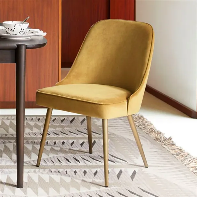 Wholesale Hot Sell Modern Stainless Steel leg Fabric with cushion Dining Chair Dining Room Set Dining Table Set