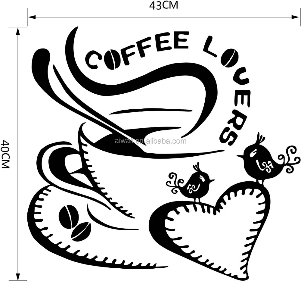 9200 los amantes del café pegatinas de pared sentir mejor calcomanías