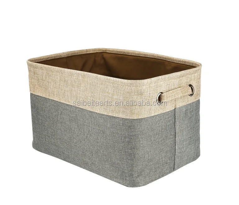 Wholesale 100 Handmade Canvas Fabric Foldable Rectangle Storage Basket