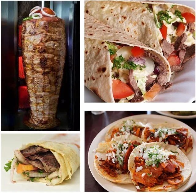 Vertical Doner Kebab Gas Shawarma Machine For Fast Food Service Equipment Grill With 4 Burner