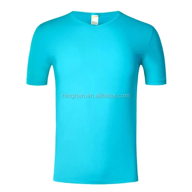 Men V Neck Polyester T Shirt Sublimation T Shirt Custom Heat Press
