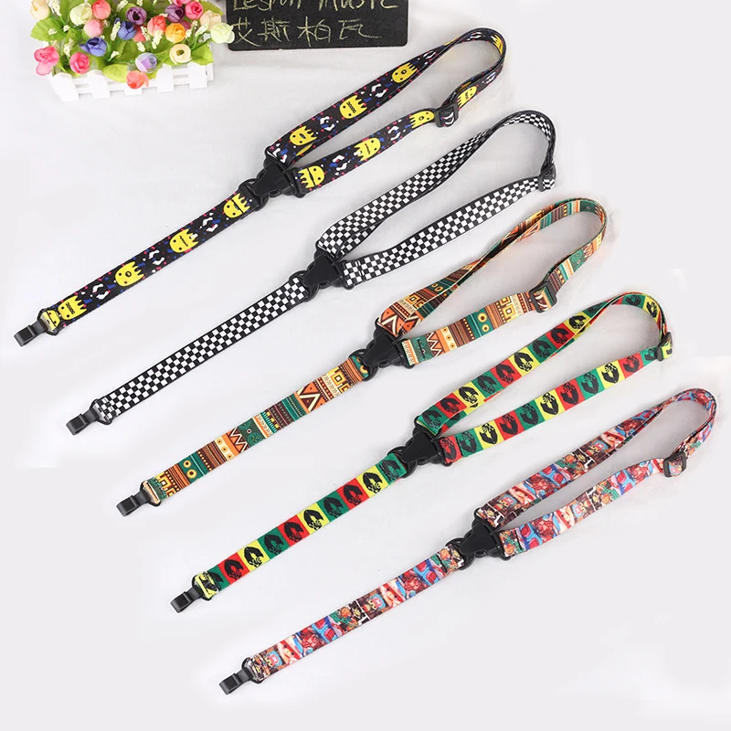 National Style Cotton Ukulele Strap With Strap Lock Oem Factory