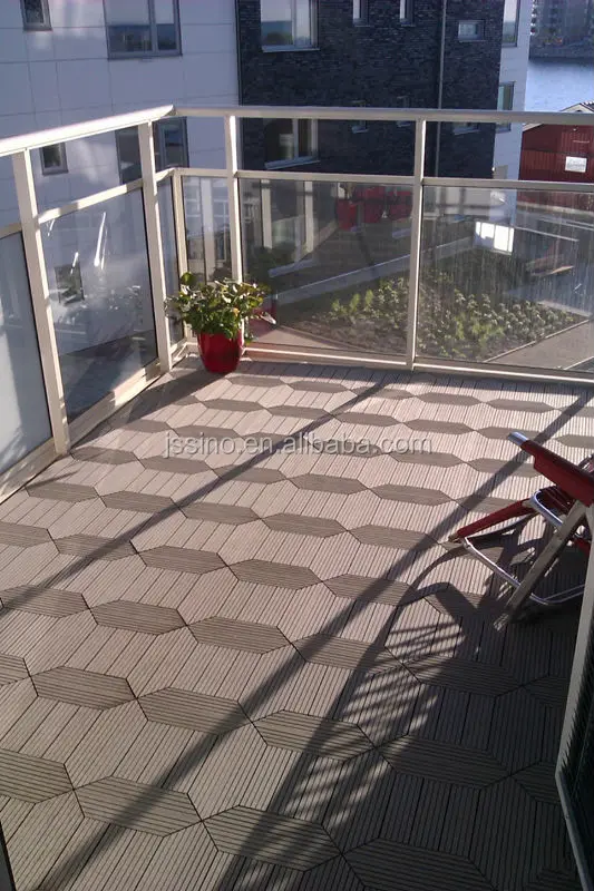 Wood Plastic Outdoor Deck Interlocking Plastic Floor Tiles For