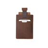 Push put strap credit card holder RFID protection men minimalist slim wallet crazy horse leather