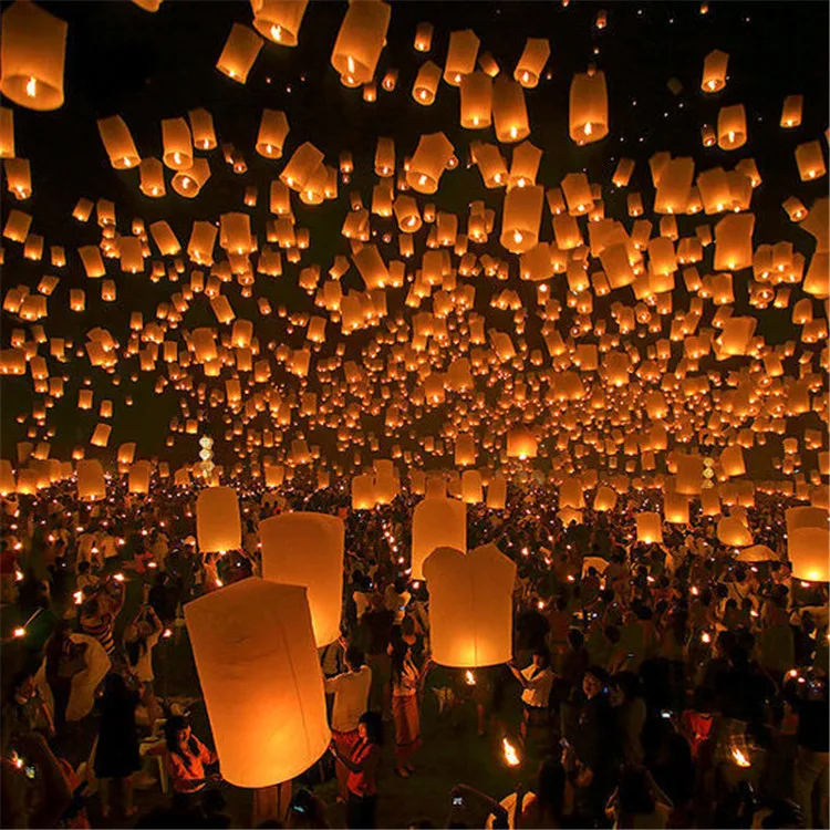 Chinese Biodegradable Paper Flying Sky Lanterns Or Kongming Fire