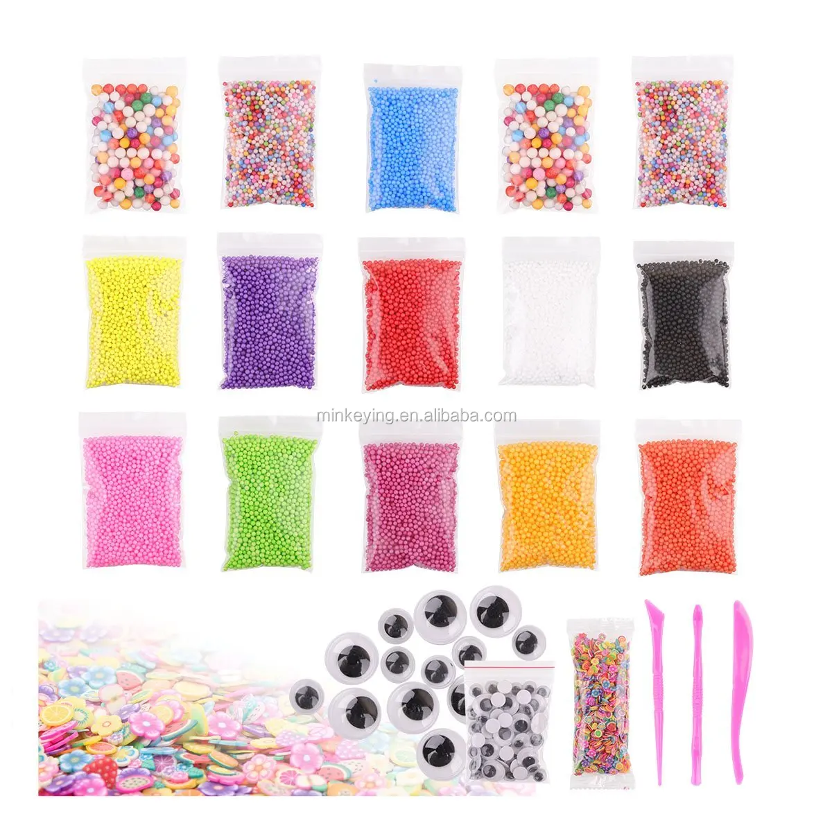 Micro Polystyrene Styrofoam Beads Small Foam Balls Slime Beads Set With 