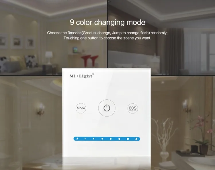 DC12-24V Milight P1 Led Controller Touch Switch Panel Adjust Brightness Led Dimmer Controller