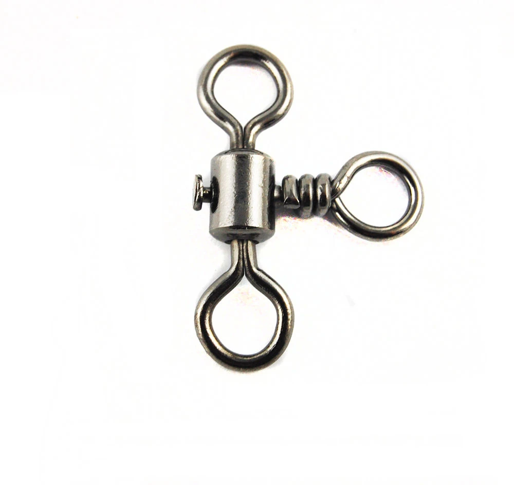 High Quality Black Nickle Fishing Rolling Barrel Swivels Crossline 3 Way Swivel Buy Fishing