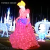 Street christmas decorations lights outdoor snow white garden statue
