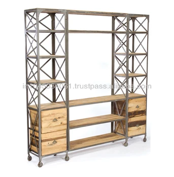 Metal And Wooden Steel Entertainment Center Tv Stand Buy Solid