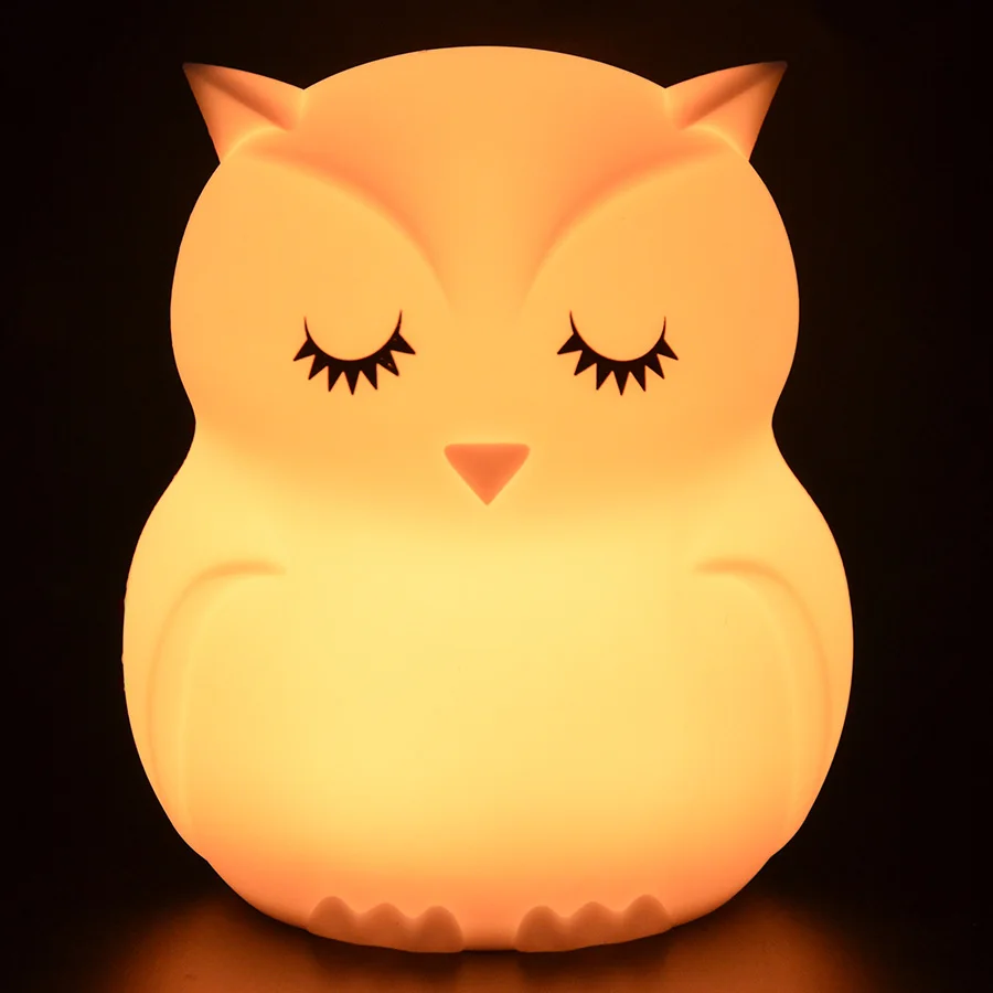 Owl Lamp,Night Light For Nursery Decor Living Room,7 Colors Changing