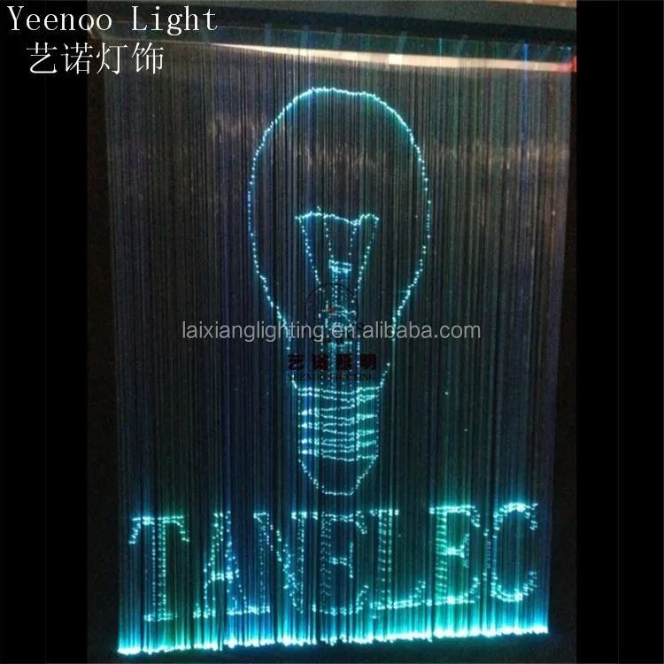 Residential customized logo design curtain chandelier color changing flexible led optic fiber light