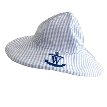 seersucker baby sun hat