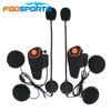 FODSPORT BTS2 Motorcycle Handsfree Bluetooth Intercom Headset with FM function 2units package with Hard headset