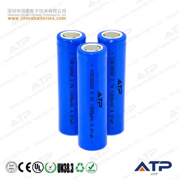 Factory Supply 18650 Li-ion Battery 3.6v 1300mah / 3.6v Li-ion Battery ...