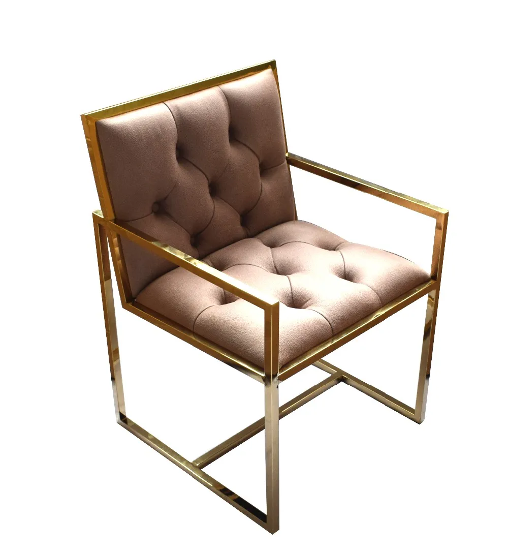 Modern Stainless Steel Frame Real Leather Upholstery Silla Buy Softy