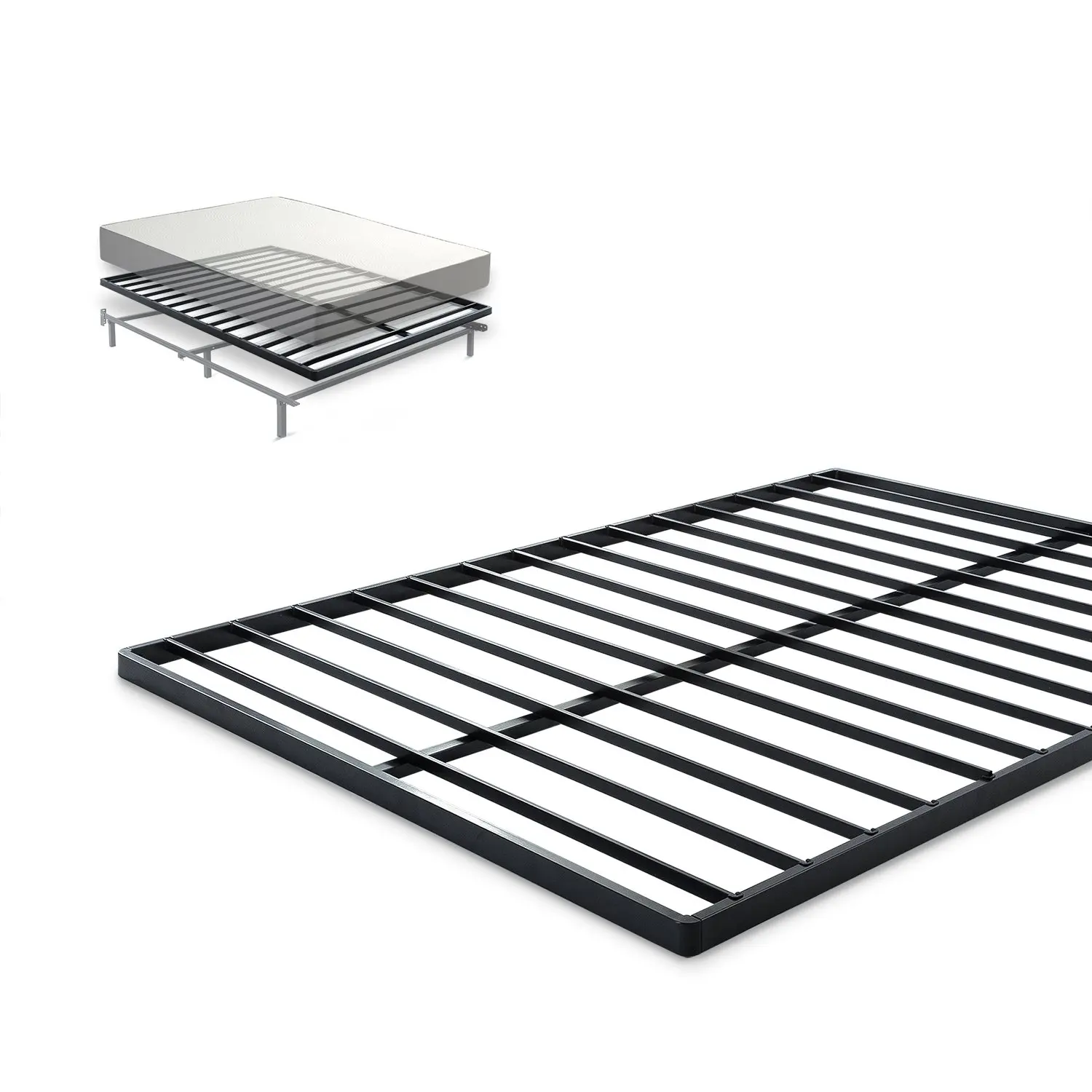 Buy Zinus Quick Snap Tm 14 Inch Platform Bed Frame Mattress Foundation With Less Than 3 Inch Spacing Wooden Slat Support No Bolts Or Nuts Easy Assembly