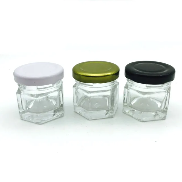 25ml Mini Hexagonal Glass Bird's Nest Bottle Small Honey Jar Buy