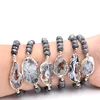 Natural stone beaded stretch bracelet mala beads yoga jewelry inspirational message stone bracelet
