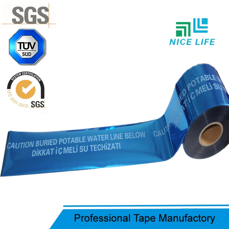 Colorful Printing Underground Caution Tape Non Detectable Pipe Warning