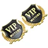 1 Pair Gold & Silver Alloy 3D Badge Emblem Motorcycle Car Metal Decoration VIP Sticker Decals