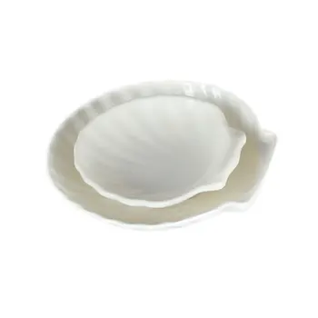 Shell Shape Ceramic Like White Melamine Plates For Restaurant Shell Shape Ceramic Like White Melamine Plates For Restaurant