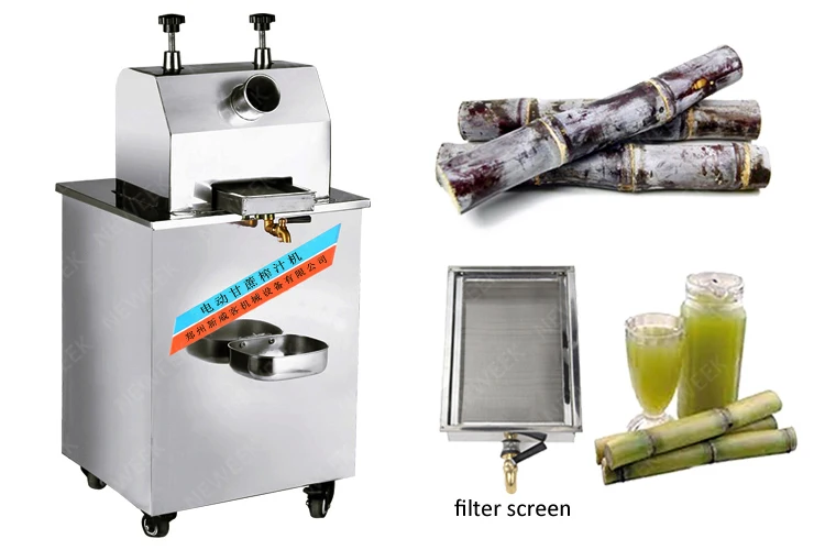 NEWEEK electric sugarcane juicing ginger juice extractor machine sugar cane mill machine