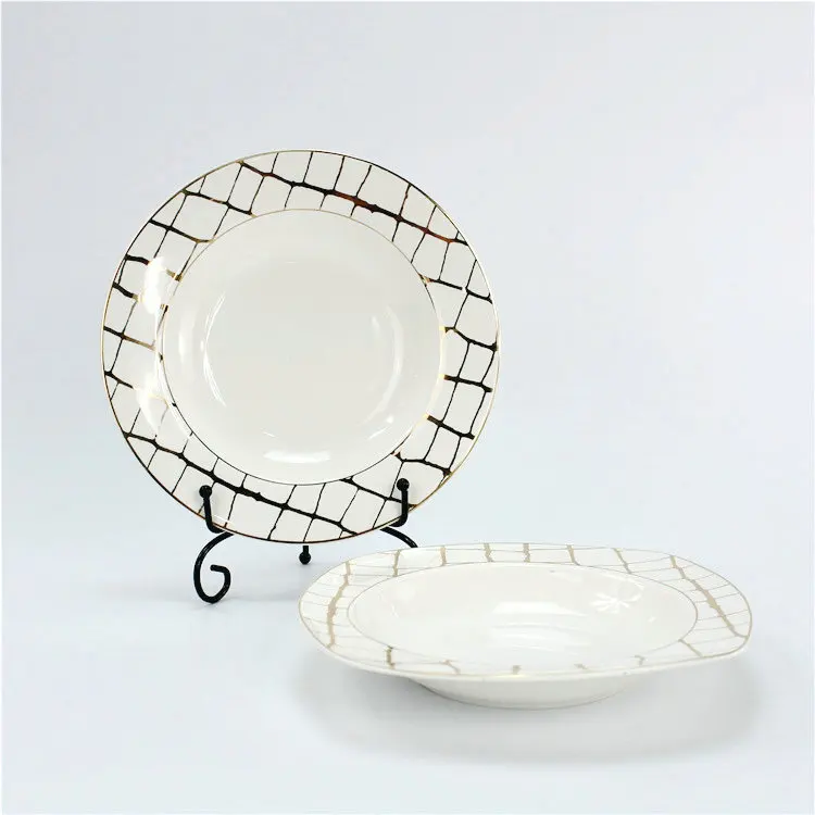 High quality popular design bone china arcopal dinnerware square italian dinner sets 