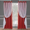 Exclusive Home Layered Solid Blackout and Sheer Grommet Top Curtain Panel Pair, Drapes and Curtain for the Living Room