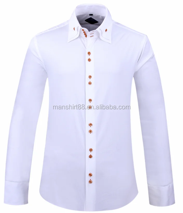 Custom High Double Buttondown Collar Dress Shirts For Men Buy Tailored Men Dress Shirt,High