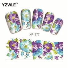 YZWLE 1 Pcs Nail Art de Água Adesivos de Unhas Beleza Wraps Foil Polonês Decalques Tatuagens Temporárias Watermark (YZW1377)