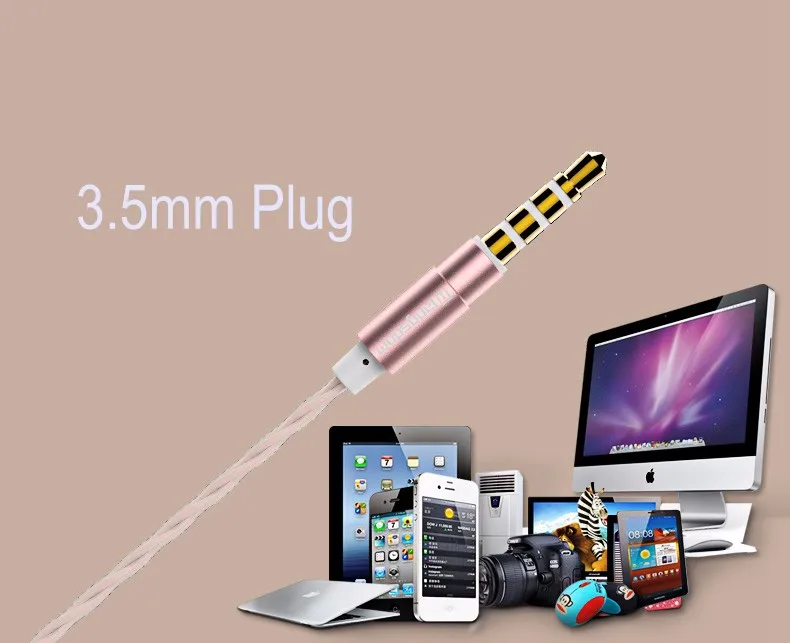 Langston metal stereo wired headset headphones ear phone mobile headsets in ear for iphone for samsung