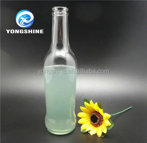 High Quality 250ml Bulk Clear Glass Soda Water Bottle With Crown Cap
